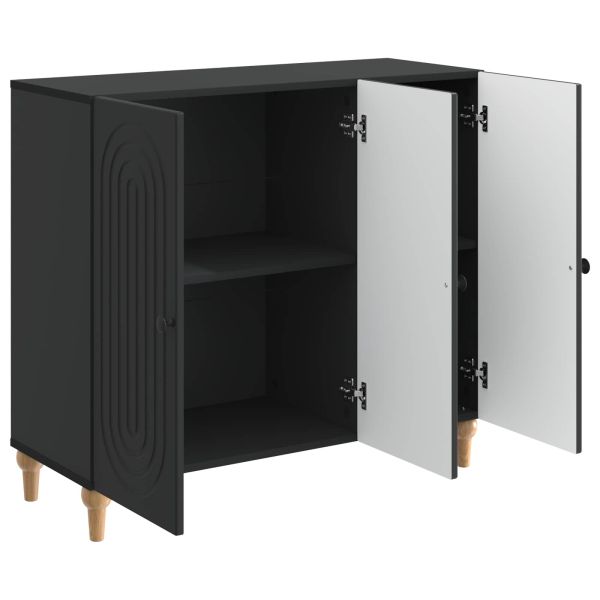 Служебен шкаф Черно 89 x 34,5 x 80 см Инженерна дървесина