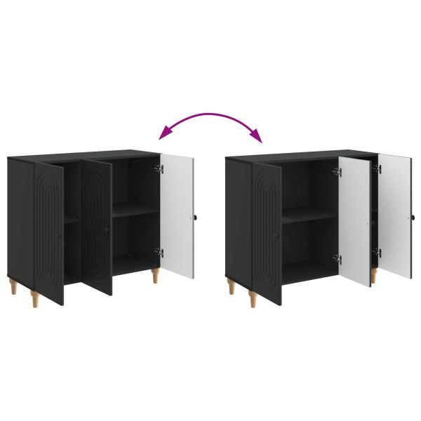 Служебен шкаф Черно 89 x 34,5 x 80 см Инженерна дървесина