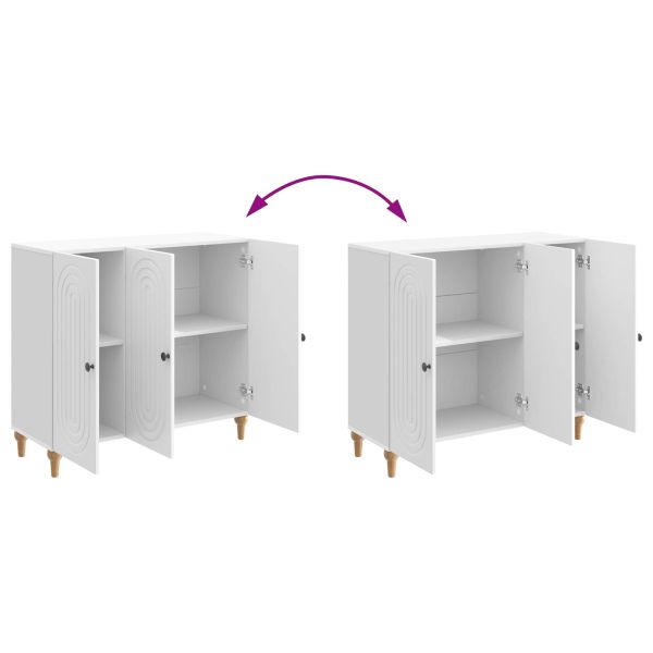 Служебен шкаф Бял гланц 89 x 34,5 x 80 см Инженерна дървесина
