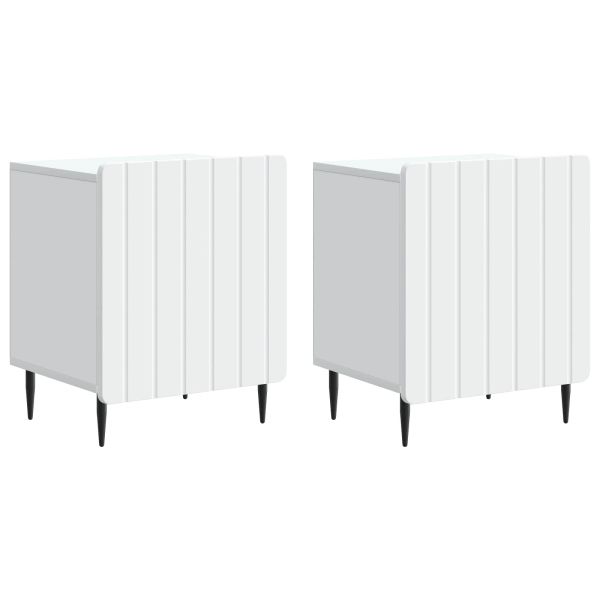Нощен шкаф 2 pcs Бяло 43 x 34,5 x 52 см Инженерна дървесина
