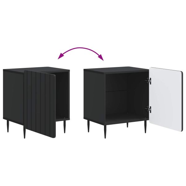Нощен шкаф 2 pcs Черно 43 x 34,5 x 52 см Инженерна дървесина