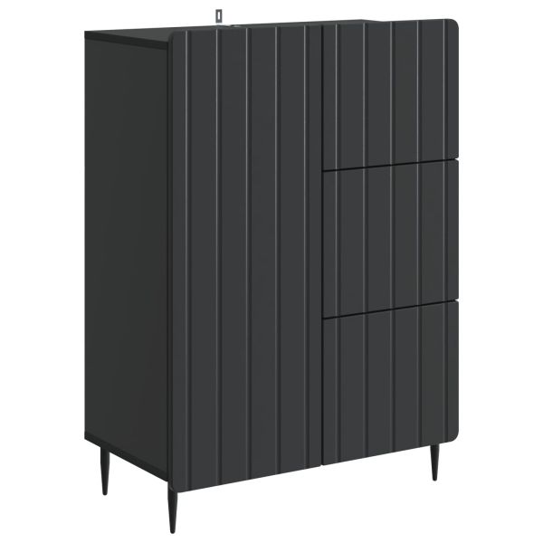 Служебен шкаф Черно 66 x 34,5 x 91,5 см Инженерна дървесина