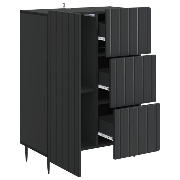 Служебен шкаф Черно 66 x 34,5 x 91,5 см Инженерна дървесина