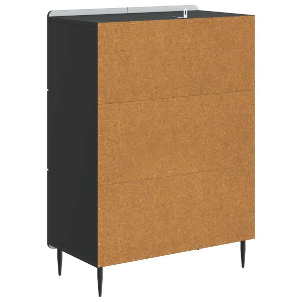 Служебен шкаф Черно 66 x 34,5 x 91,5 см Инженерна дървесина
