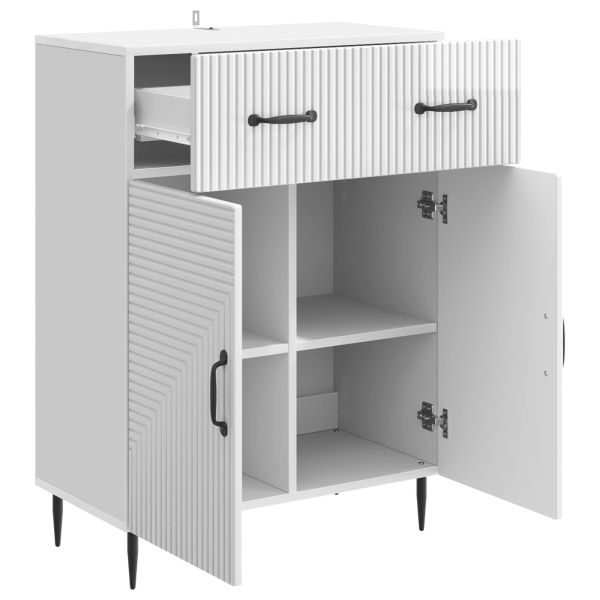 Служебен шкаф Бял гланц 66 x 34,5 x 89,5 см Инженерна дървесина