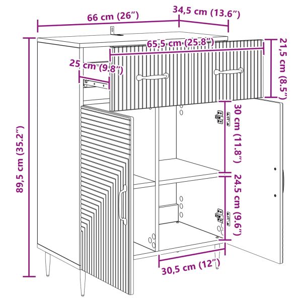 Служебен шкаф с чекмедже Старо дърво 66 x 34,5 x 89,5 см