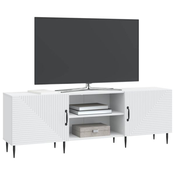ТВ шкаф Бяло 150 x 31 x 50 см Инженерна дървесина