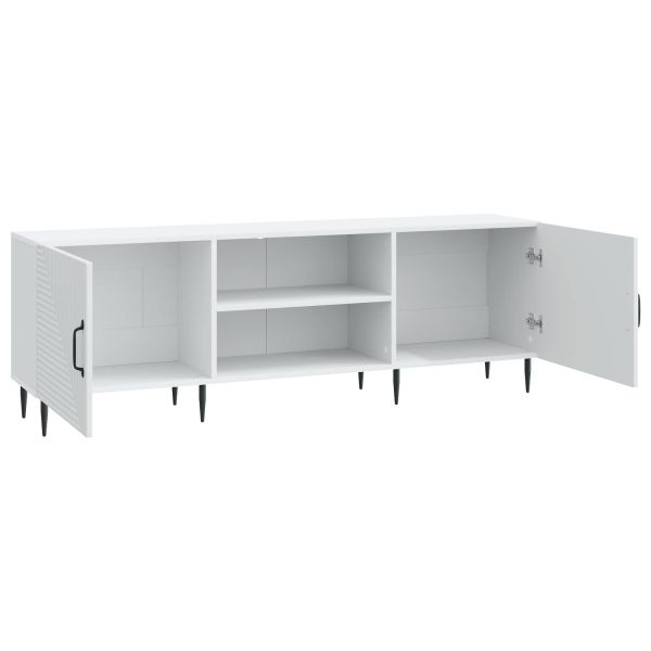 ТВ шкаф Бяло 150 x 31 x 50 см Инженерна дървесина