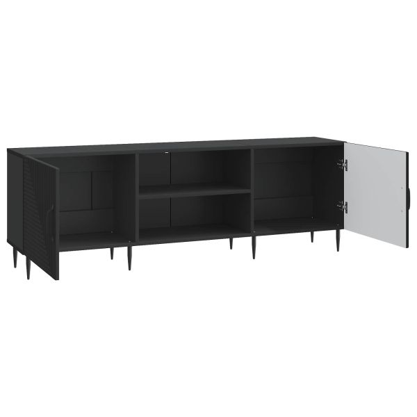 ТВ шкаф Черно 150 x 31 x 50 см Инженерна дървесина