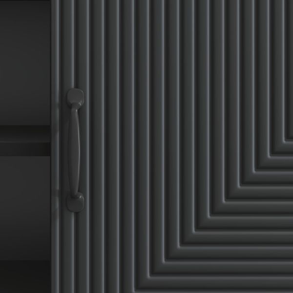 ТВ шкаф Черно 150 x 31 x 50 см Инженерна дървесина