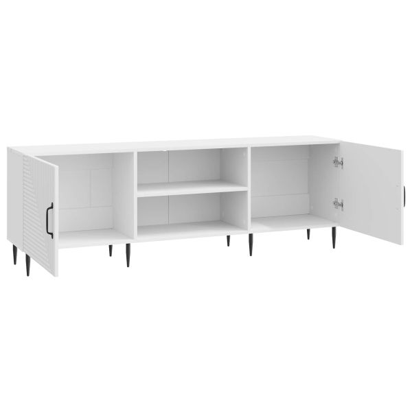 ТВ шкаф Бял гланц 150 x 31 x 50 см Инженерна дървесина