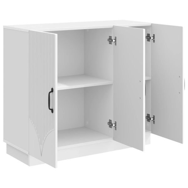 Служебен шкаф Бял гланц 89 x 34,5 x 77 см Инженерна дървесина