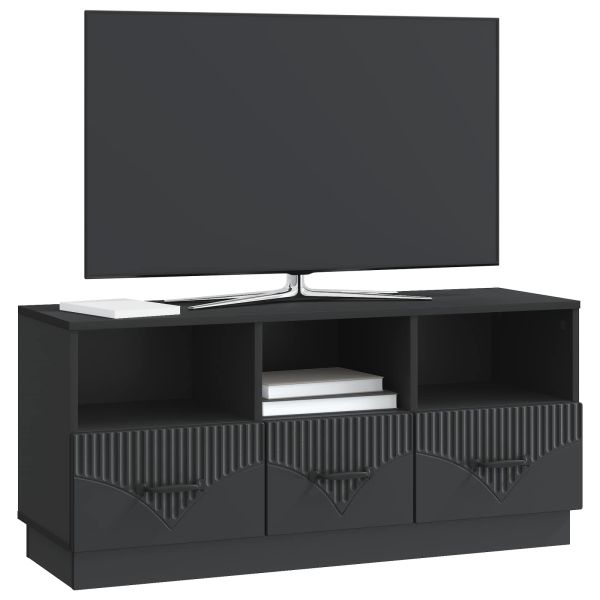 ТВ шкаф с чекмедже Черно 102 x 34,5 x 47 см Инженерна дървесина