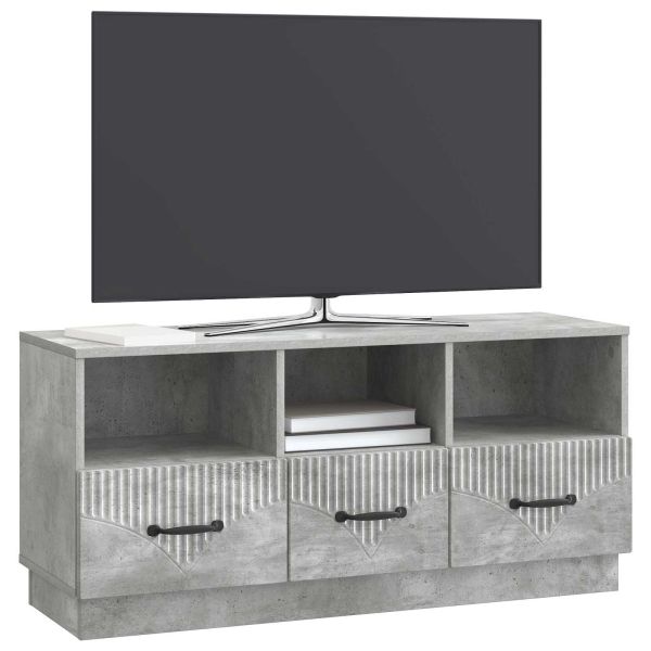 ТВ шкаф Бетонно сиво 102 x 34,5 x 47 см Инженерна дървесина