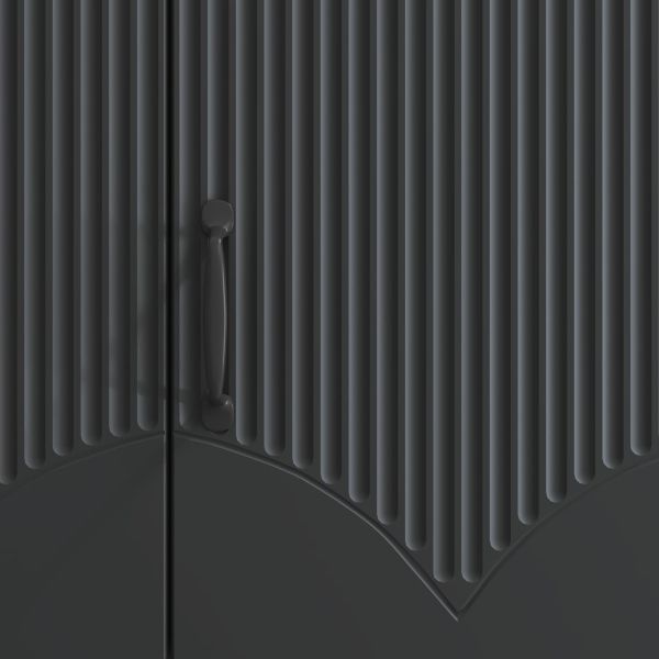 ТВ шкаф Черно 99 x 34,5 x 47 см Инженерна дървесина