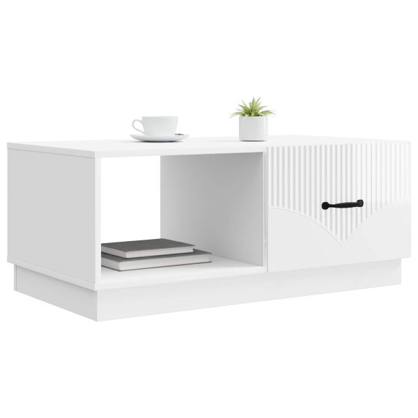 Масичка за кафе Бял гланц 90 x 50 x 37 см Инженерна дървесина