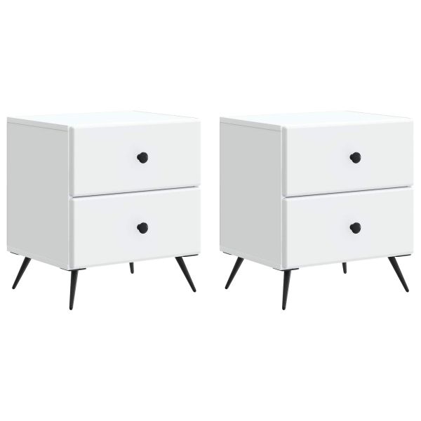 Нощен шкаф 2 pcs Бяло 43 x 34,5 x 47,5 см Инженерна дървесина