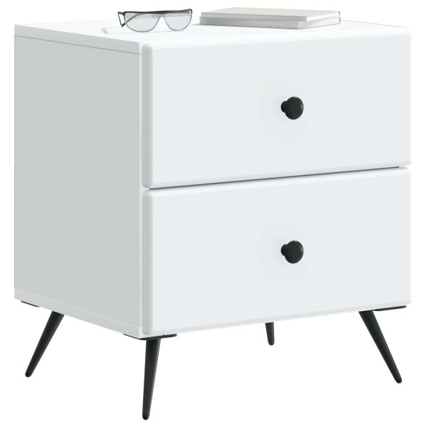 Нощен шкаф 2 pcs Бяло 43 x 34,5 x 47,5 см Инженерна дървесина