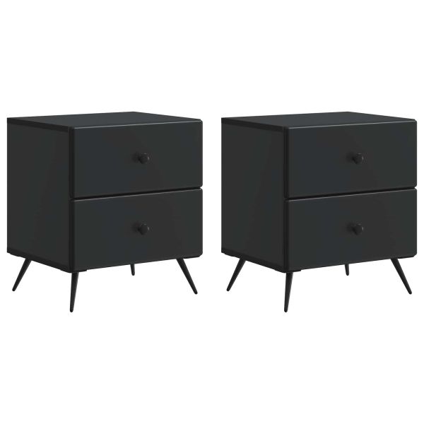 Нощен шкаф 2 pcs Черно 43 x 34,5 x 47,5 см Инженерна дървесина