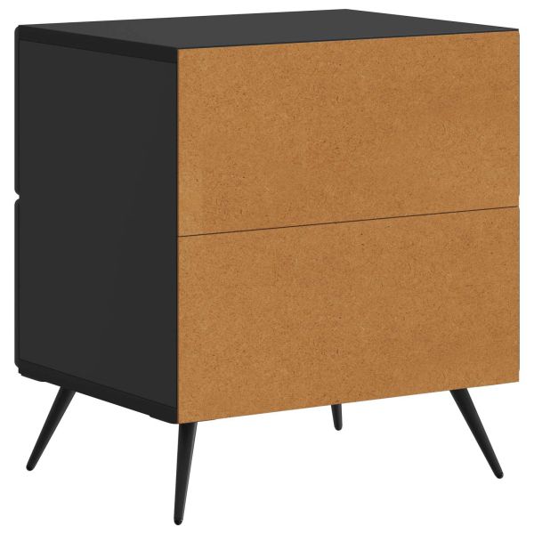 Нощен шкаф 2 pcs Черно 43 x 34,5 x 47,5 см Инженерна дървесина