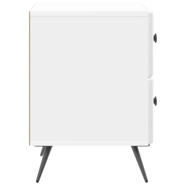 Нощен шкаф с чекмедже 2 pcs Бял гланц 43 x 34,5 x 47,5 см