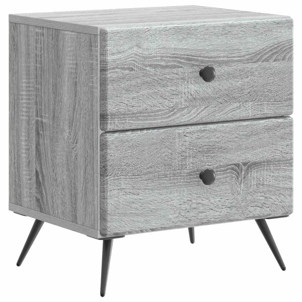 Нощен шкаф с чекмедже 2 pcs Сива сонома 43 x 34,5 x 47,5 см