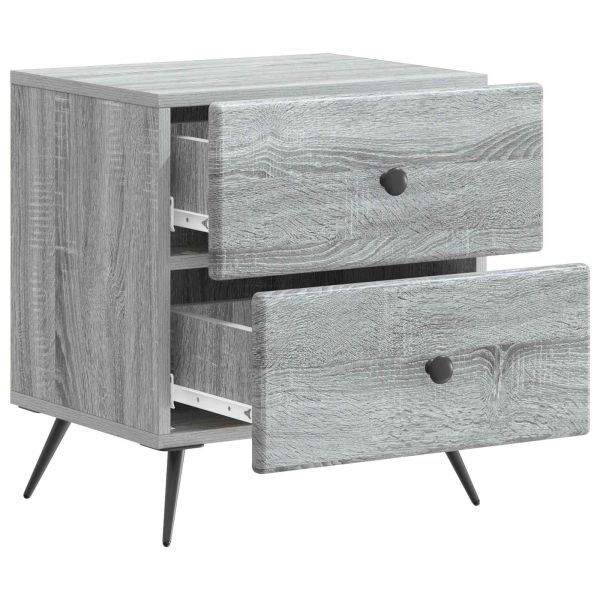 Нощен шкаф с чекмедже 2 pcs Сива сонома 43 x 34,5 x 47,5 см