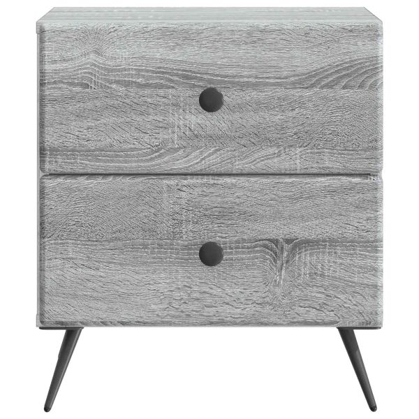 Нощен шкаф с чекмедже 2 pcs Сива сонома 43 x 34,5 x 47,5 см