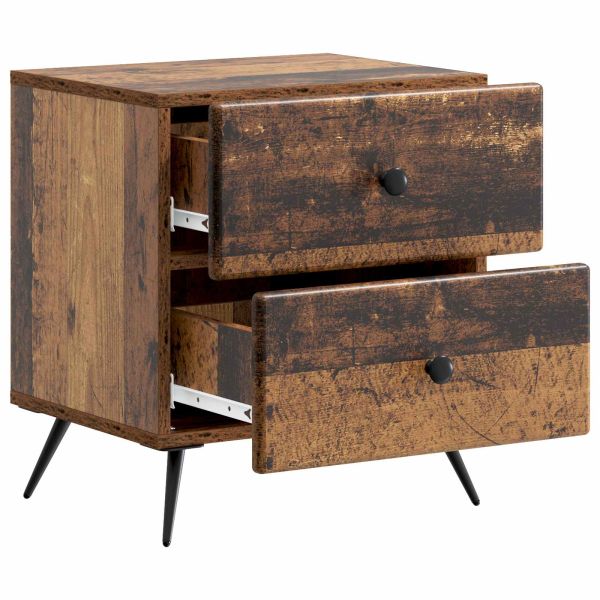 Нощен шкаф с чекмедже 2 pcs Старо дърво 43 x 34,5 x 47,5 см