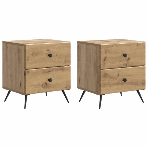 Нощен шкаф с чекмедже 2 pcs Дъб артизан 43 x 34,5 x 47,5 см