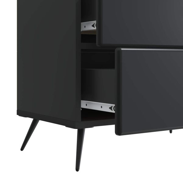 Нощен шкаф Черно 62 x 34,5 x 47,5 см Инженерна дървесина