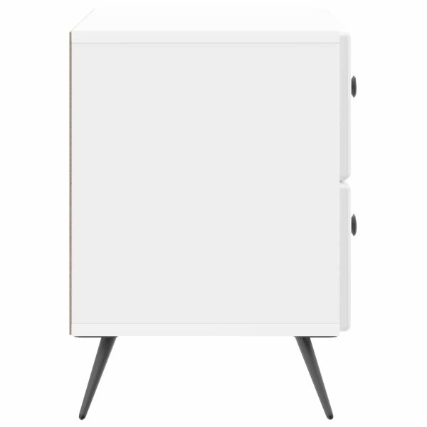 Нощен шкаф Бял гланц 62 x 34,5 x 47,5 см Инженерна дървесина
