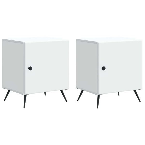Нощен шкаф 2 pcs Бяло 43 x 34,5 x 50 см Инженерна дървесина