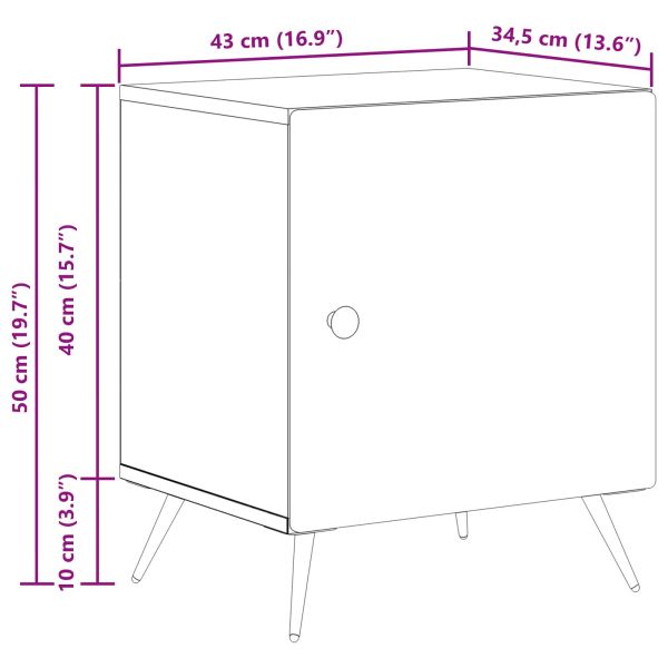 Нощен шкаф 2 pcs Дъб сонома 43 x 34,5 x 50 см