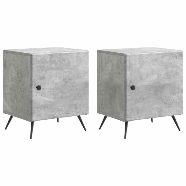 Нощен шкаф 2 pcs Бетонно сиво 43 x 34,5 x 50 см