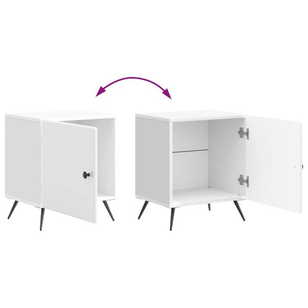 Нощен шкаф 2 pcs Бял гланц 43 x 34,5 x 50 см