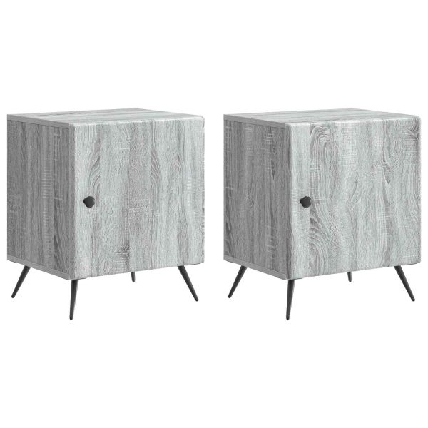 Нощен шкаф 2 pcs Сива сонома 43 x 34,5 x 50 см
