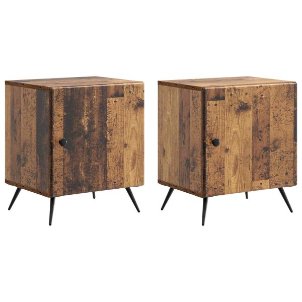 Нощен шкаф 2 pcs Старо дърво 43 x 34,5 x 50 см