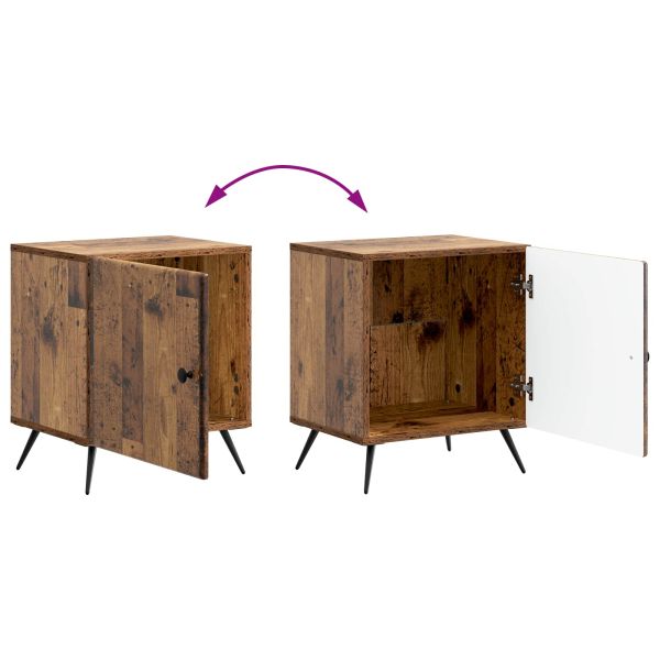 Нощен шкаф 2 pcs Старо дърво 43 x 34,5 x 50 см