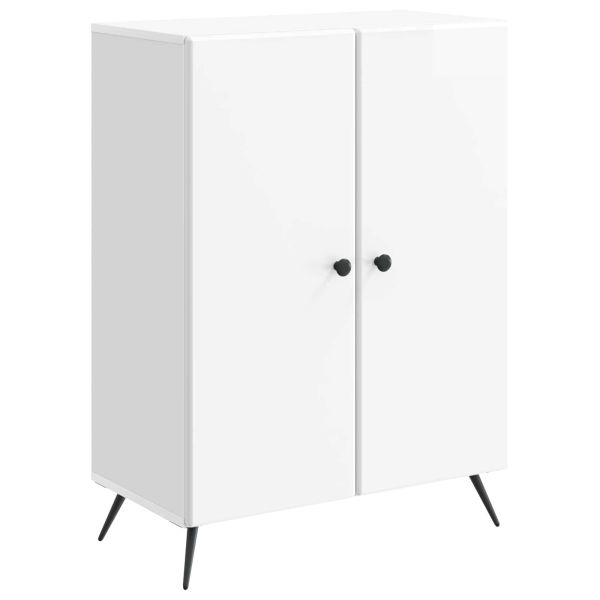 Служебен шкаф Бял гланц 66 x 34,5 x 90 см Инженерна дървесина