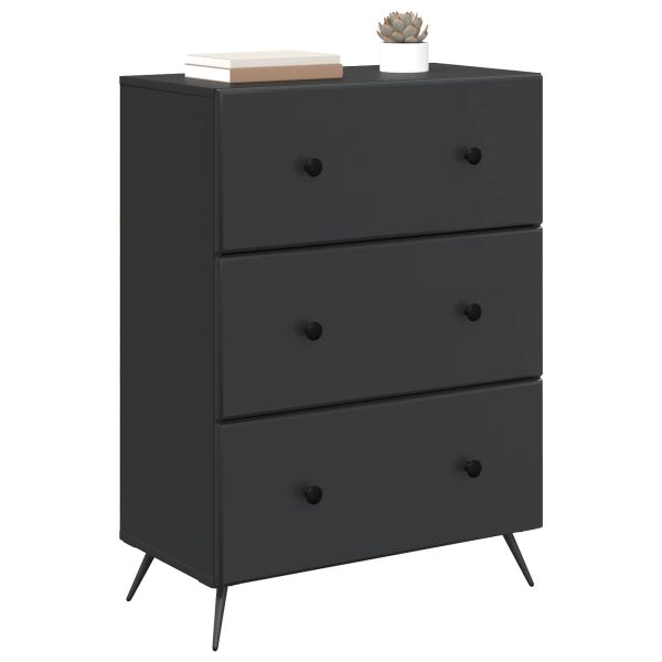 Чекмеджетен шкаф Черно 66 x 34,5 x 90 см Инженерна дървесина