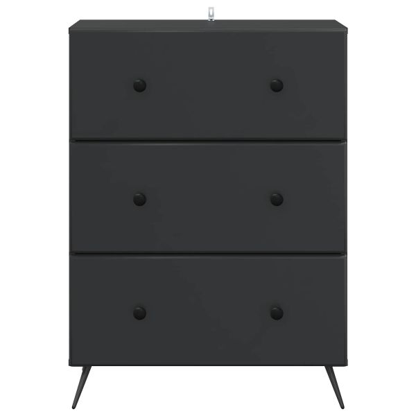 Чекмеджетен шкаф Черно 66 x 34,5 x 90 см Инженерна дървесина