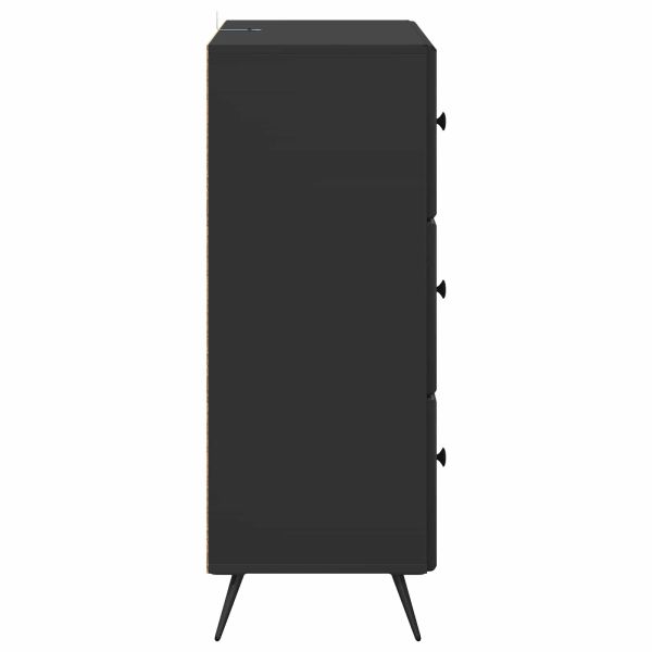 Чекмеджетен шкаф Черно 66 x 34,5 x 90 см Инженерна дървесина