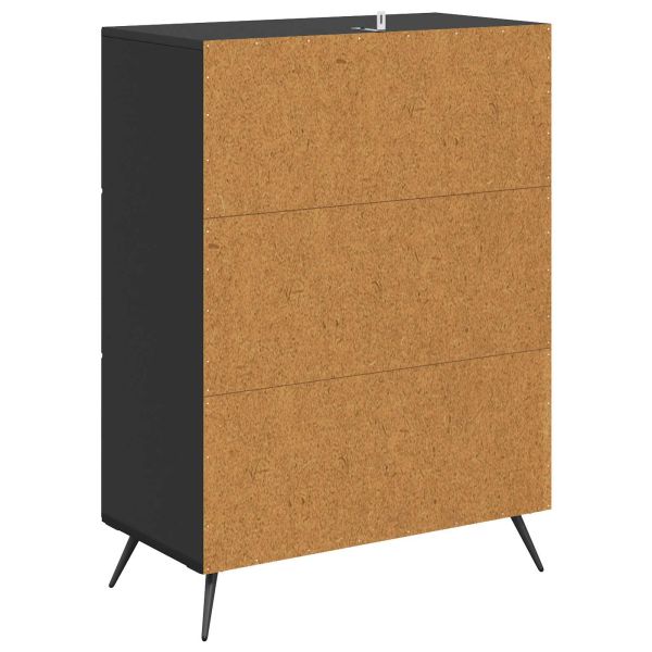 Чекмеджетен шкаф Черно 66 x 34,5 x 90 см Инженерна дървесина