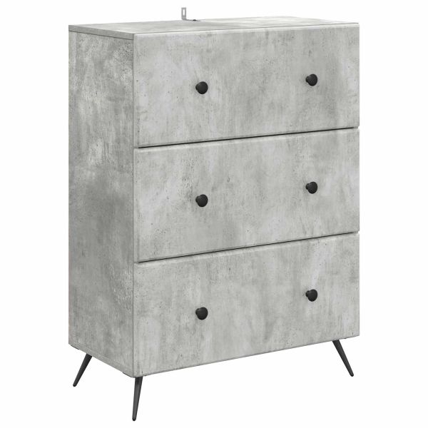 Чекмеджетен шкаф Бетонно сиво 66 x 34,5 x 90 см