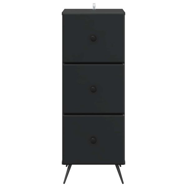 Чекмеджетен шкаф Черно 33 x 34,5 x 90 см Инженерна дървесина