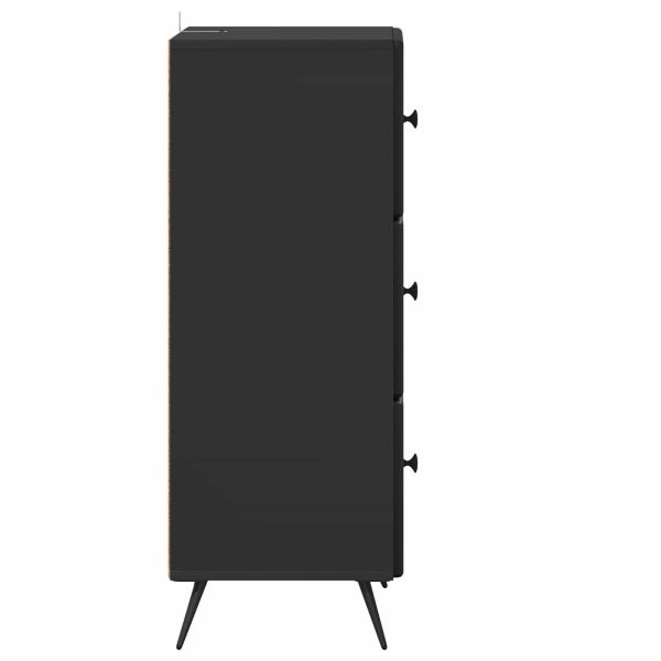 Чекмеджетен шкаф Черно 33 x 34,5 x 90 см Инженерна дървесина