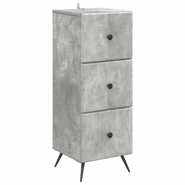 Чекмеджетен шкаф Бетонно сиво 33 x 34,5 x 90 см