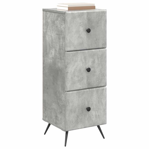 Чекмеджетен шкаф Бетонно сиво 33 x 34,5 x 90 см