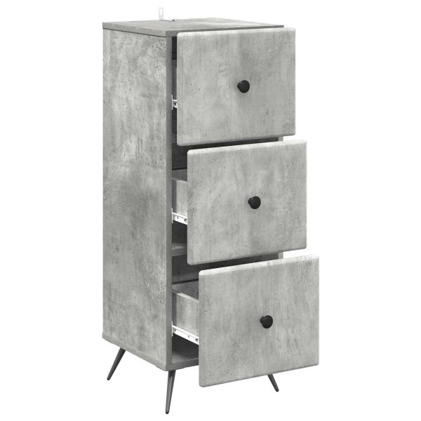 Чекмеджетен шкаф Бетонно сиво 33 x 34,5 x 90 см